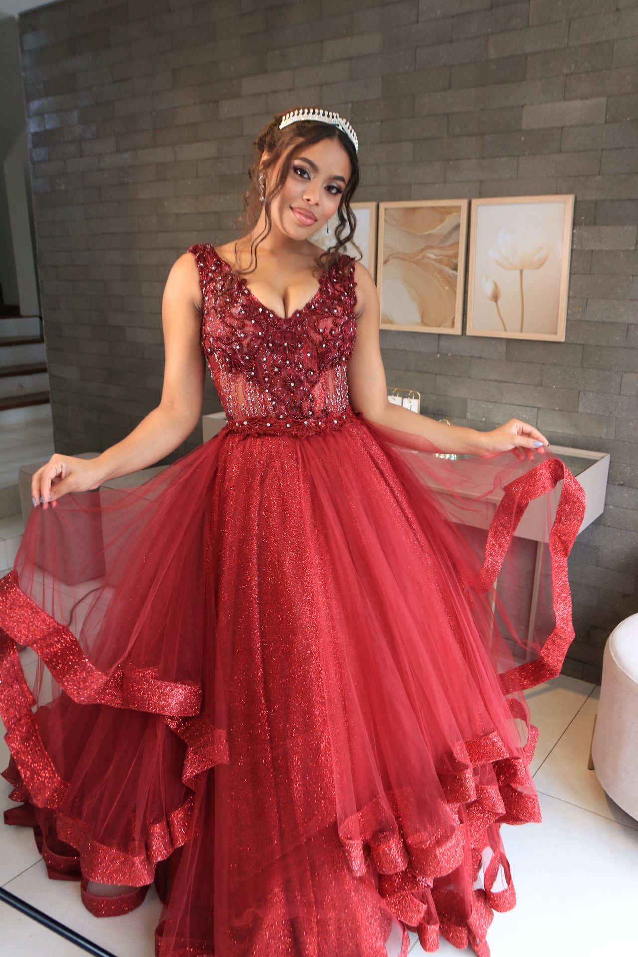 Vestido Vermelho 2 em 1 - Detalhe